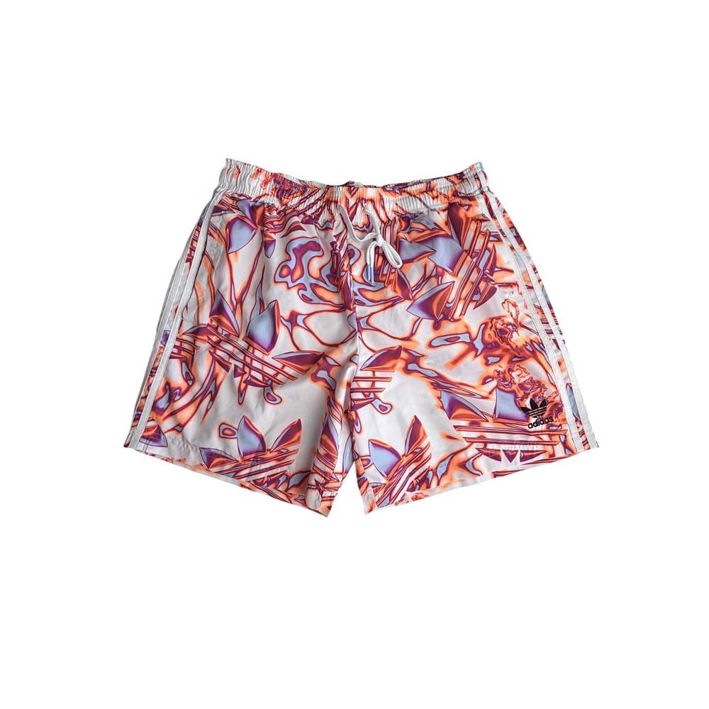 Adidas Originals Mens Psychedelic Trefoil Swim Shorts Orange Purple IJ5342 L